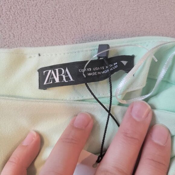 Zara Mini Green Mint Skirt Size XS - Picture 4 of 8